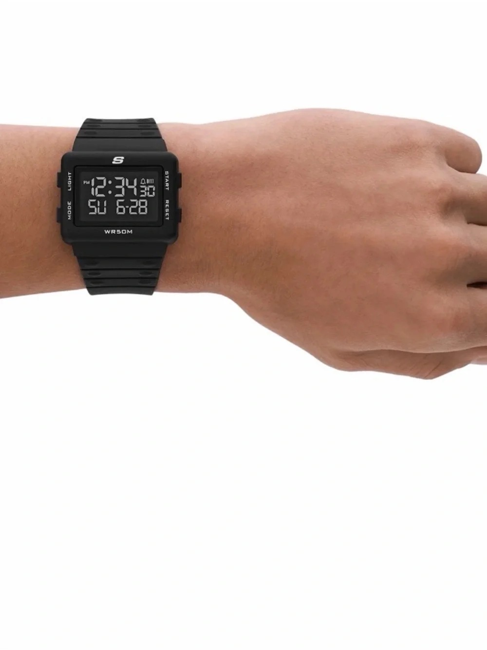 Skechers Black Digital Watch – WR50M Water-Resistant
